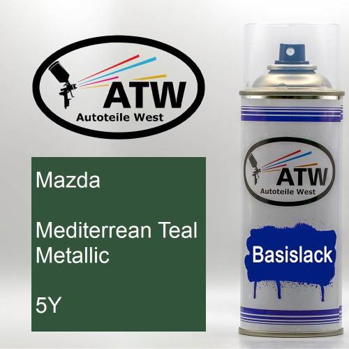 Mazda, Mediterrean Teal Metallic, 5Y: 400ml Sprühdose, von ATW Autoteile West.